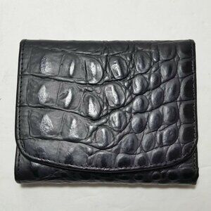 NWOT Tryst leather wallet faux crocodile black